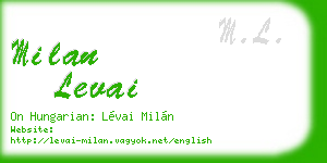 milan levai business card